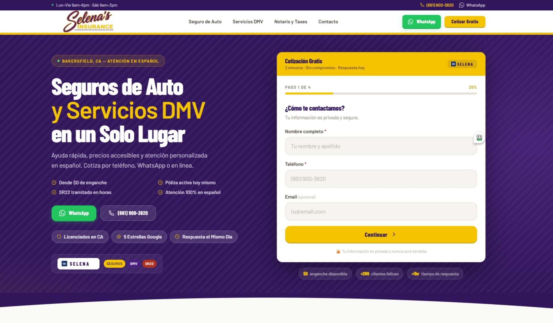 Insurance local service landing page preview